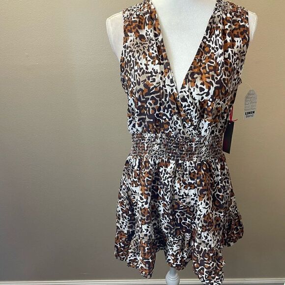 New! Forcynthia Beachwear| Large|Linen|Coverup|Cheetah|Has Stretch - Picture 17 of 17